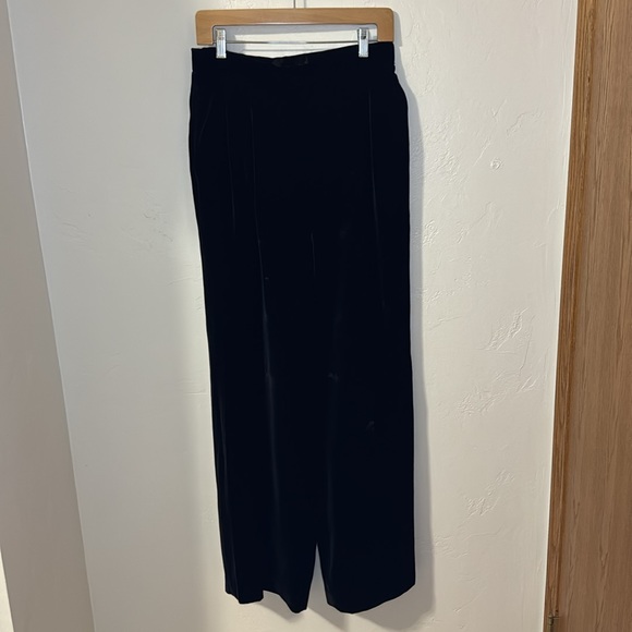 Vintage Classiques Entier black velvet wide leg lined pants M - Picture 4 of 14